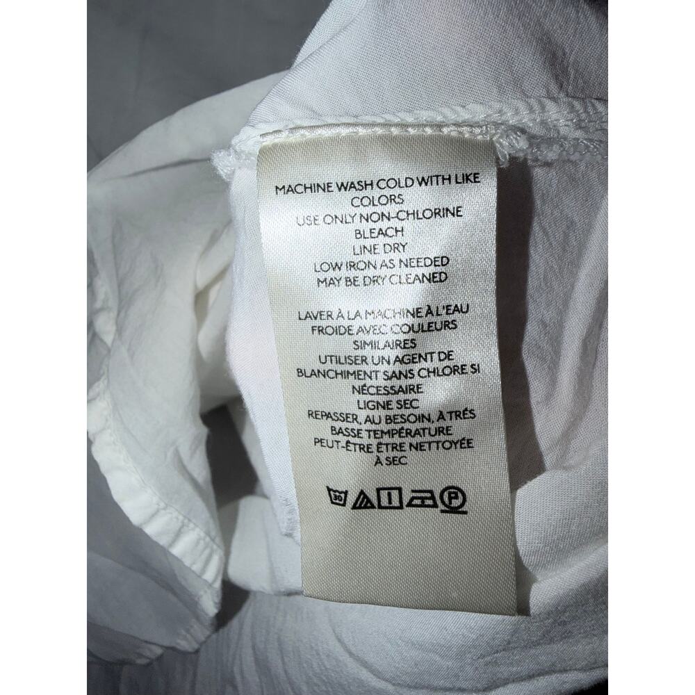 Pilcro white cotton viscose blend peasant blouse top button medium cottagecore - Picture 6 of 7